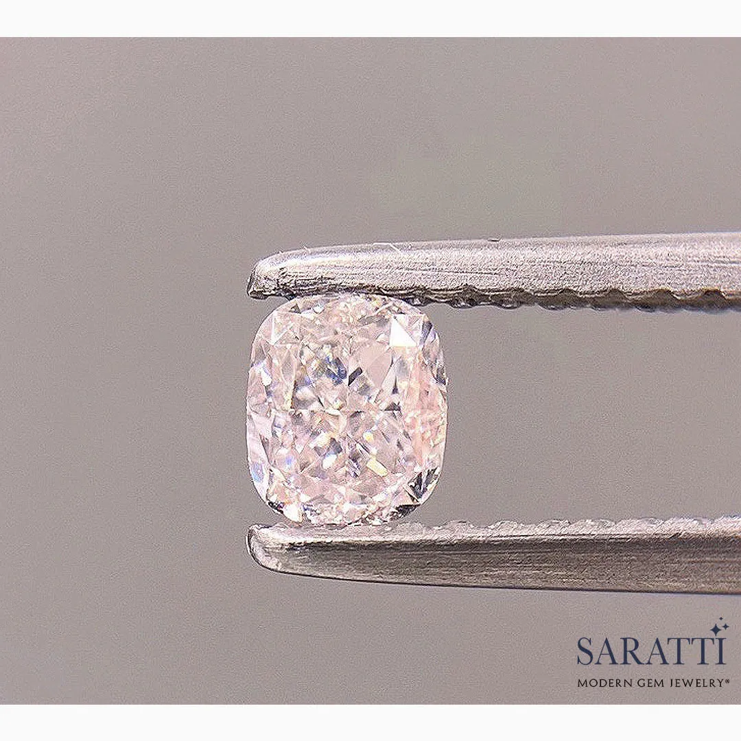 0.38 Carat Faint Pink Cushion Cut Natural Diamond