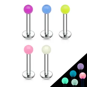 5 Pcs Value Pack of Assorted Glow in the Dark Ball 316L Steel WildKlass Labret & Monroe
