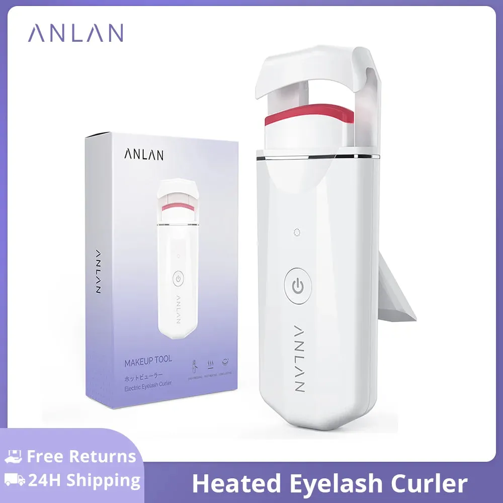 ANLAN Heated Eyelash Curler Rechargeable Eyelashes Clip Long Lasting Eye Lash Curl Electric Eyelash Curler Device Makeup Tools