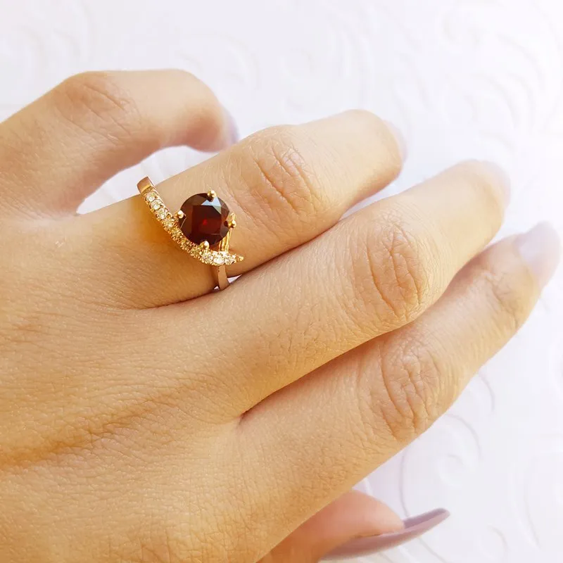Arizona Anthill Garnet Gold Jewelry Garnet Caress Ring