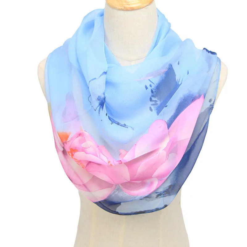 Blossom Breeze: Retro Ethnic Georgette Scarf Shawl