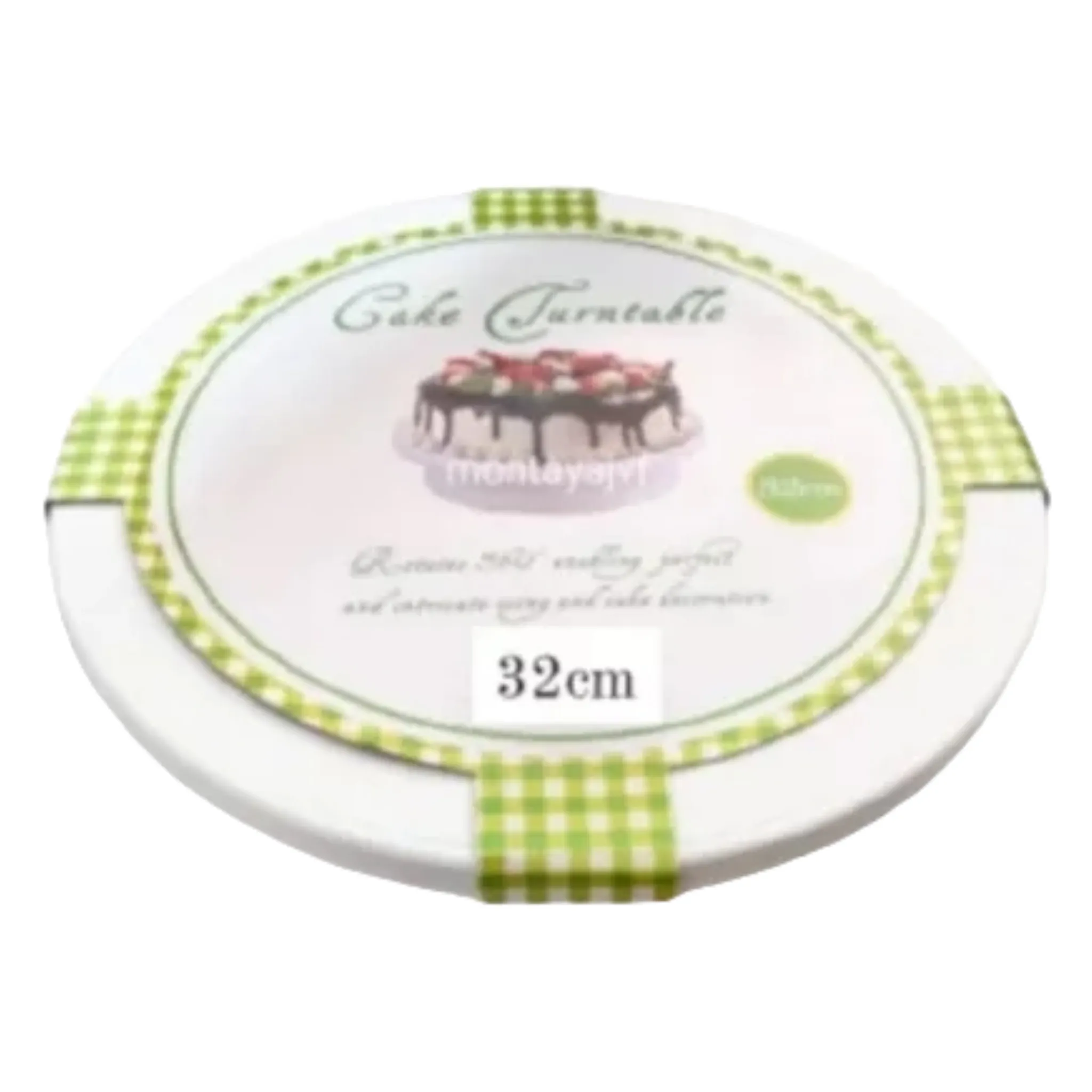 Cake Decorating Turntable with Stand 32x7cm Plastic Non-Slip