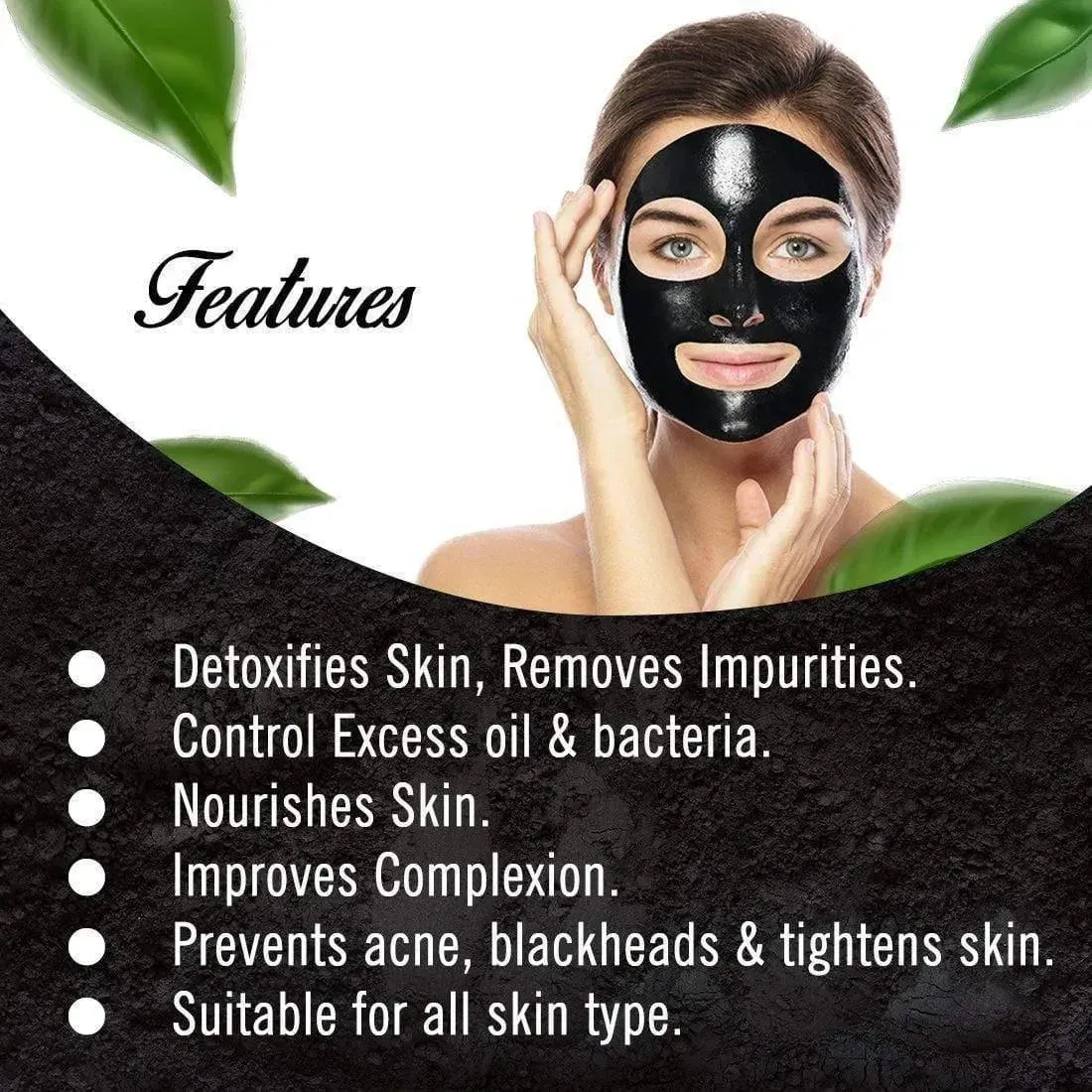 Charcoal Peel Off Mask-Blackhead & Dead Skin Removal, Tightens Pores, Deeply Cleanses  with Vitamin C, Rose Extract & Activated Charcoal 