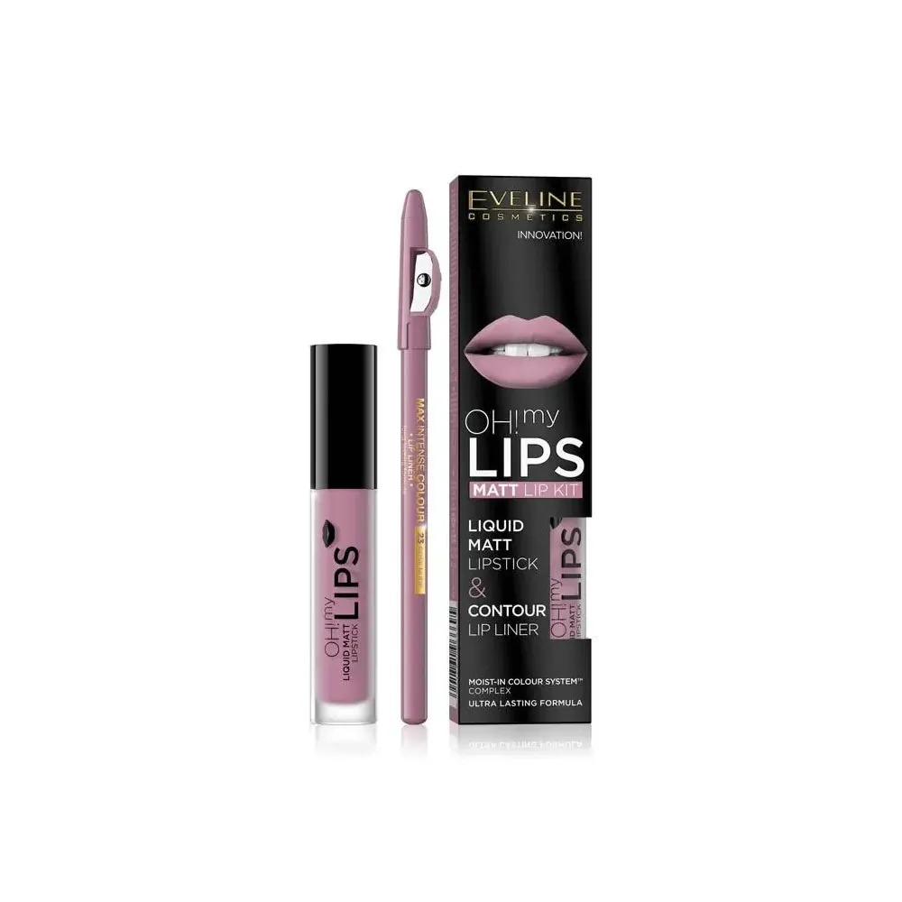 Eveline Oh My Lips Liquid Matt Lipstick Contour Lip Liner No 03