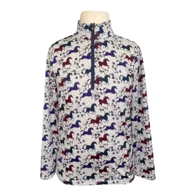 Kerrits 'Ice Fil Lite' Long Sleeve Sun Shirt in Horses and Flowers - Children's Small