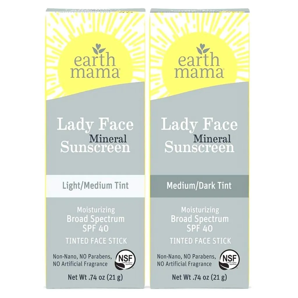 Lady Face™ Tinted Mineral Sunscreen Face Stick SPF 40 - Non Toxic, Cruelty Free, Sustainable