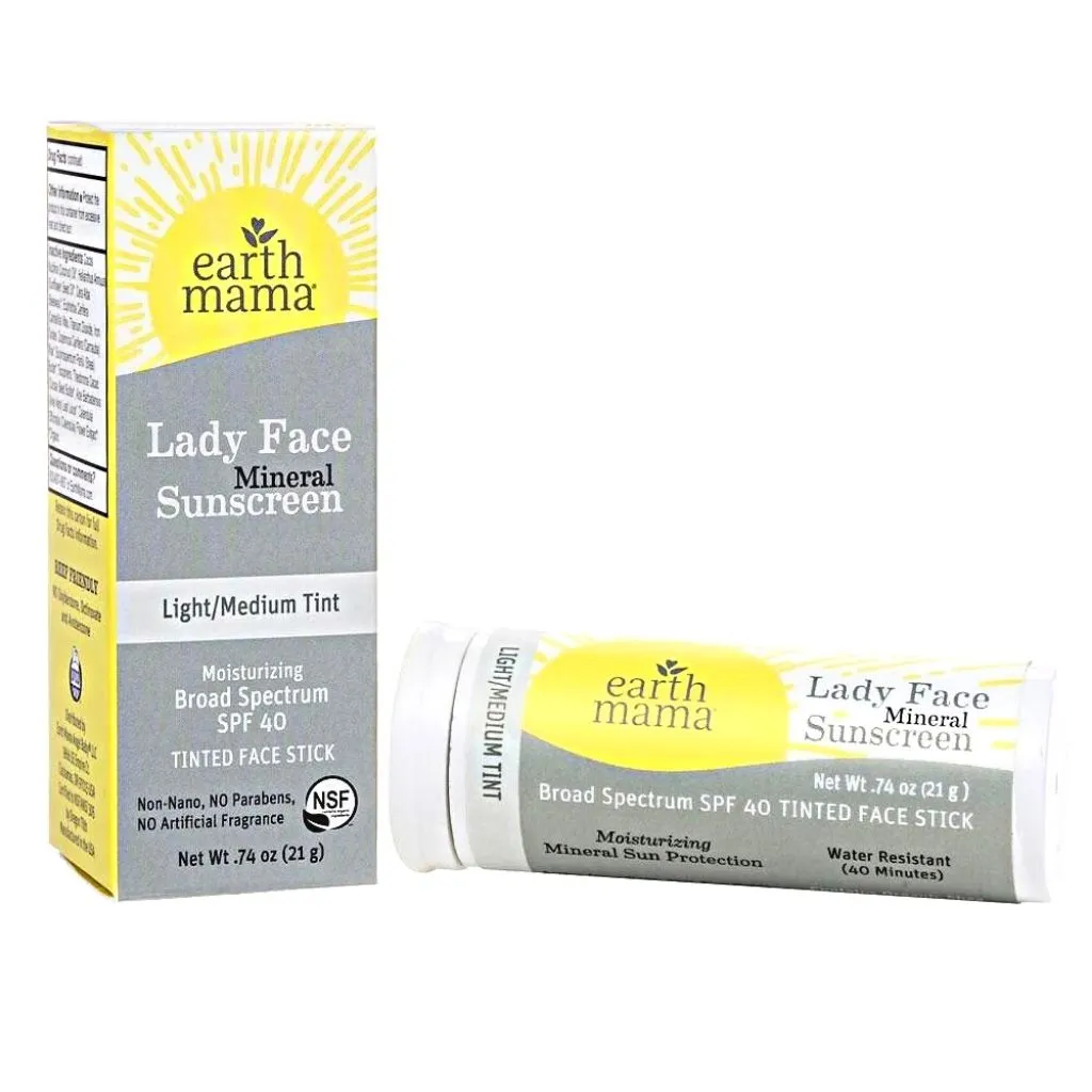 Lady Face™ Tinted Mineral Sunscreen Face Stick SPF 40 - Non Toxic, Cruelty Free, Sustainable