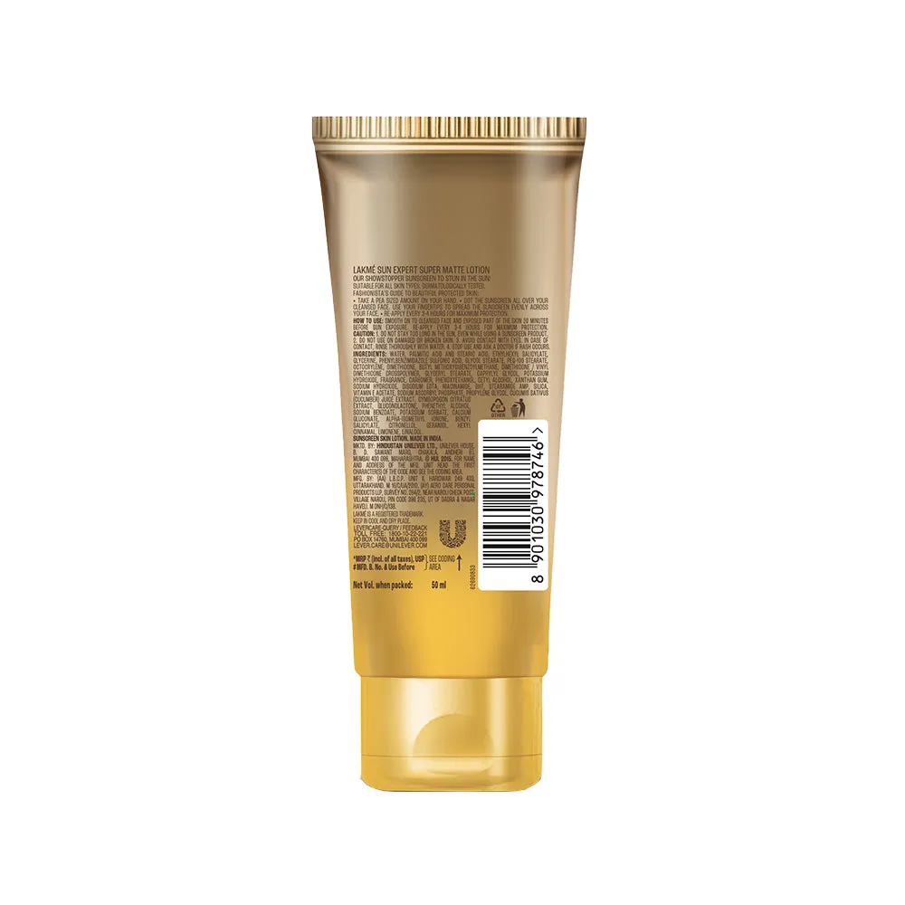 Lakmē Sun Expert SPF 25 PA   Super Matte Lotion Sunscreen, Lightweight, Non Sticky,50ml