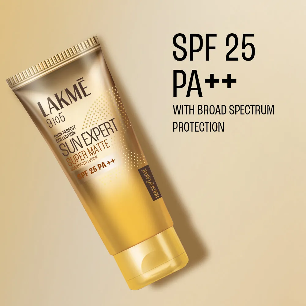 Lakmē Sun Expert SPF 25 PA   Super Matte Lotion Sunscreen, Lightweight, Non Sticky,50ml