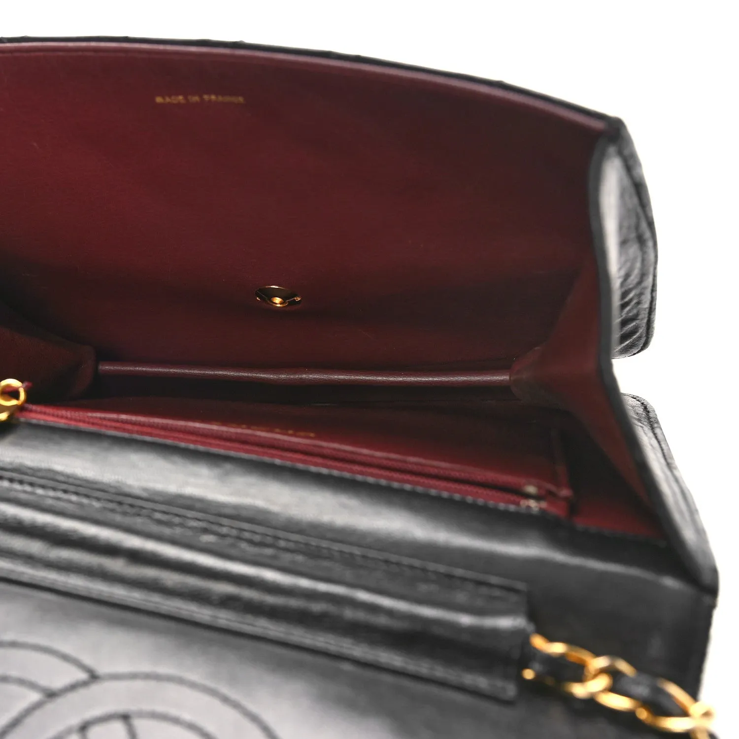 Lambskin Quilted Small Single Flap Bag Black