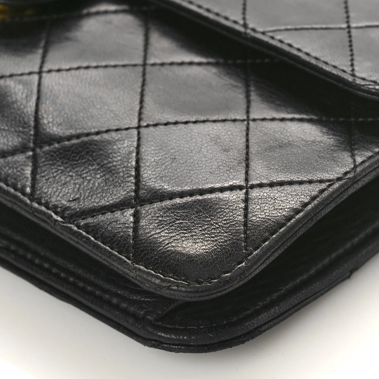 Lambskin Quilted Small Single Flap Bag Black