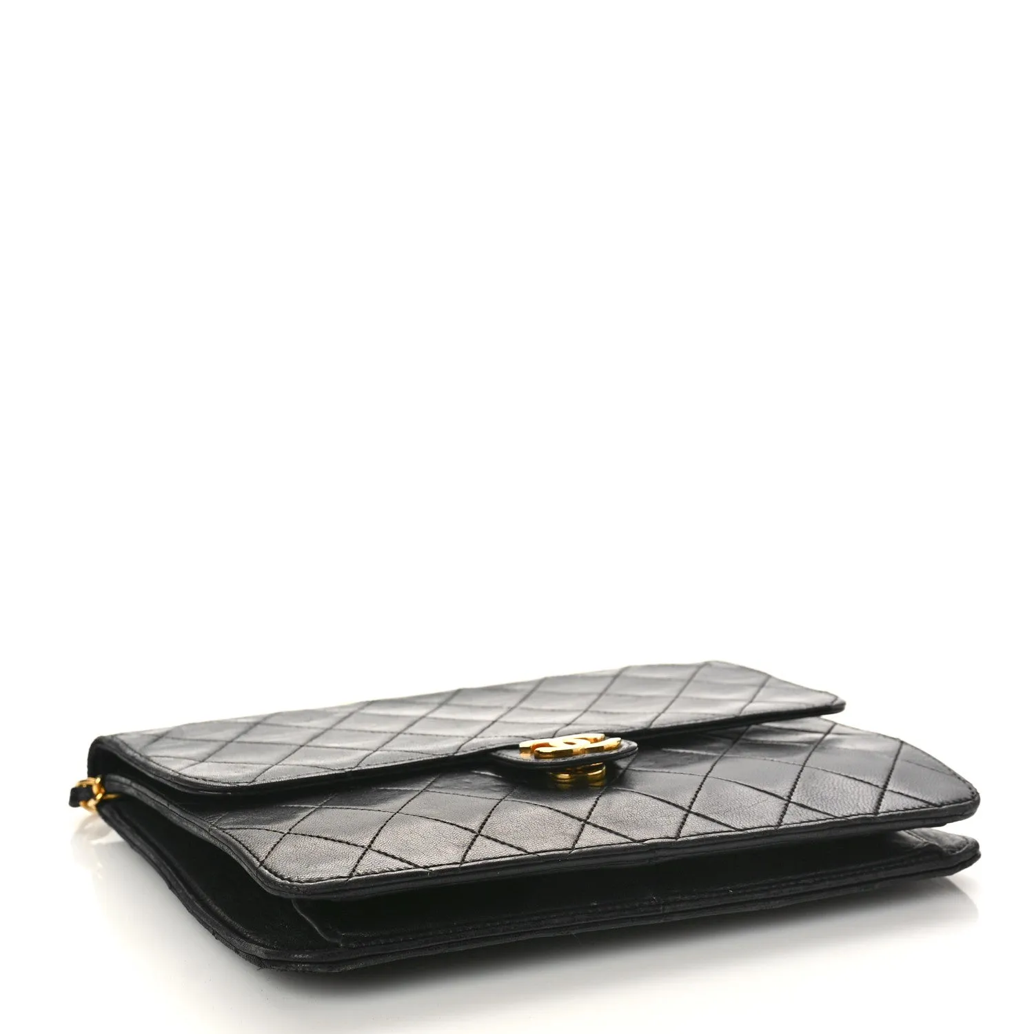 Lambskin Quilted Small Single Flap Bag Black