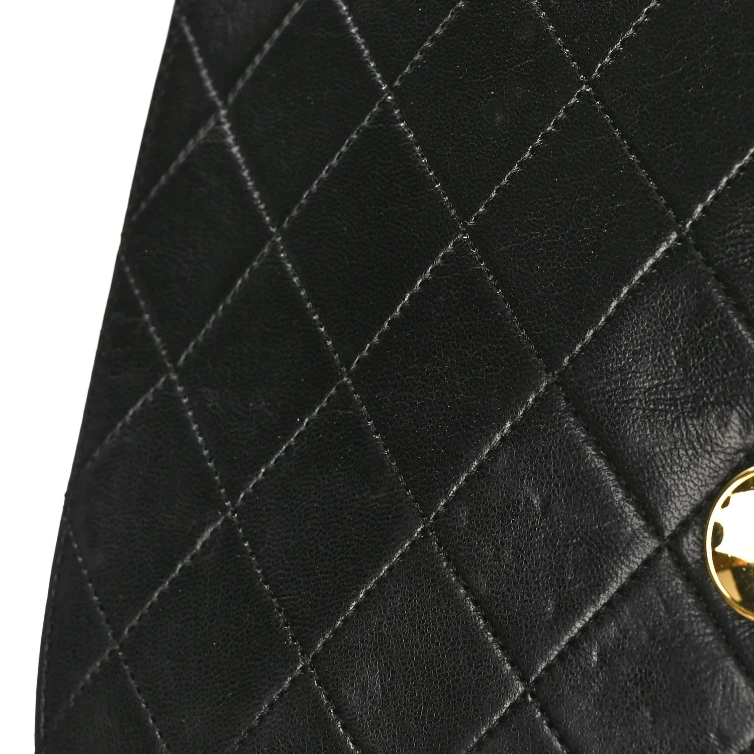 Lambskin Quilted Small Single Flap Bag Black