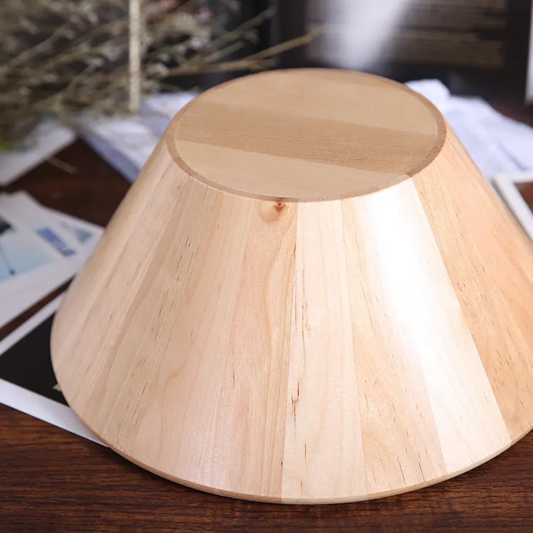 Large round Japanese style wooden bowl