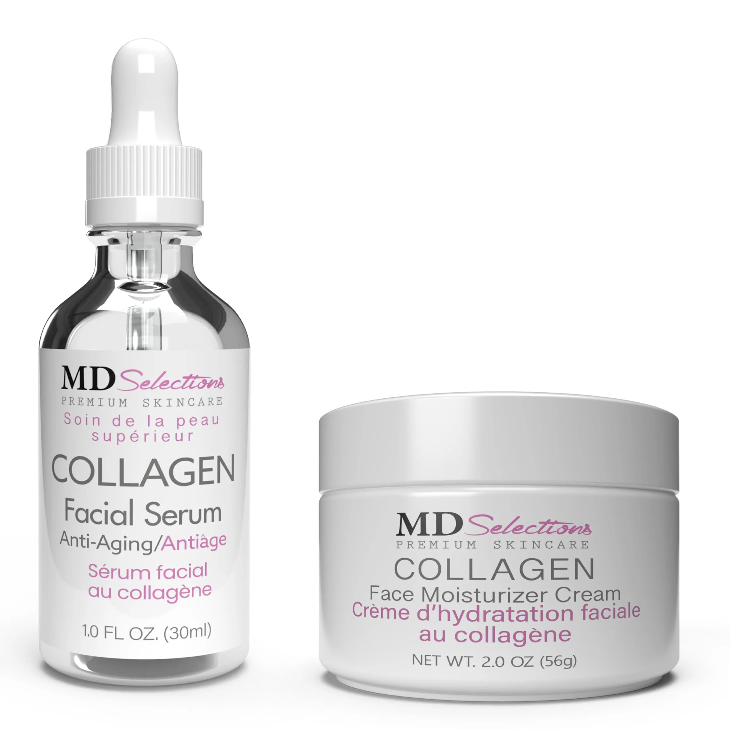 MD Selections Collagen Serum   Cream Kit Firming with Green Tea & Peptides 1 @ 1oz, 1 @ 2oz